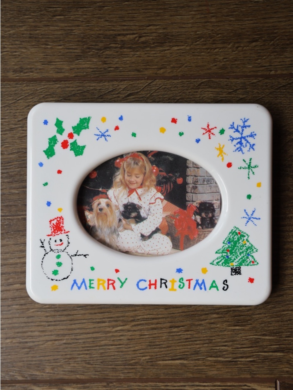 Vintage Christmas Photo Frame Liberty Bell Inc Holiday Decor 90s
